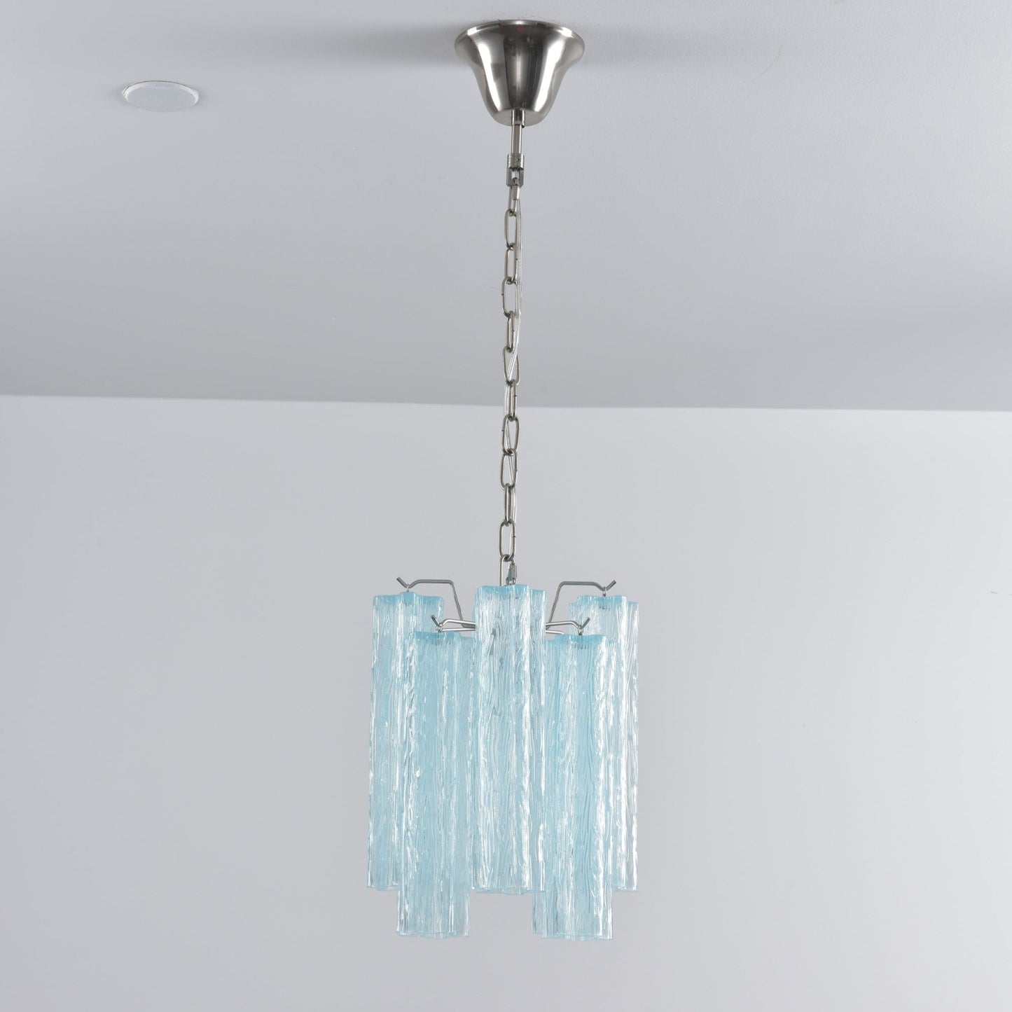 Rosatina Elegant Glass Chandelier with Adjustable Height & Crystal Acc
