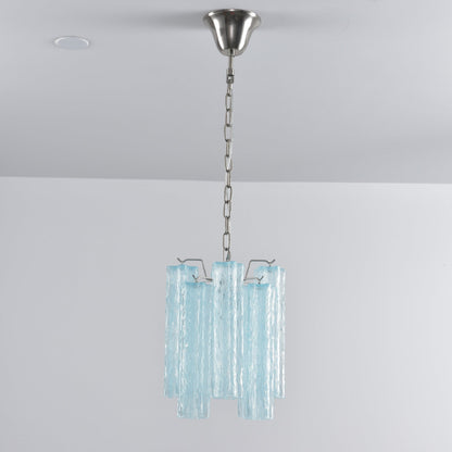 Rosatina Elegant Glass Chandelier with Adjustable Height & Crystal Acc