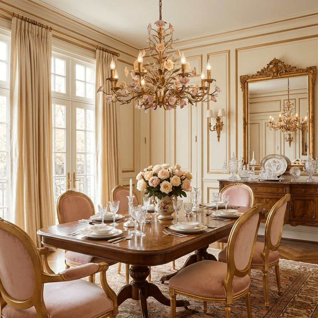 Elegant Rose Chandelier with Adjustable Lighting and Crystal Accents