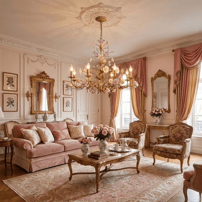 Elegant Rose Chandelier with Adjustable Lighting and Crystal Accents