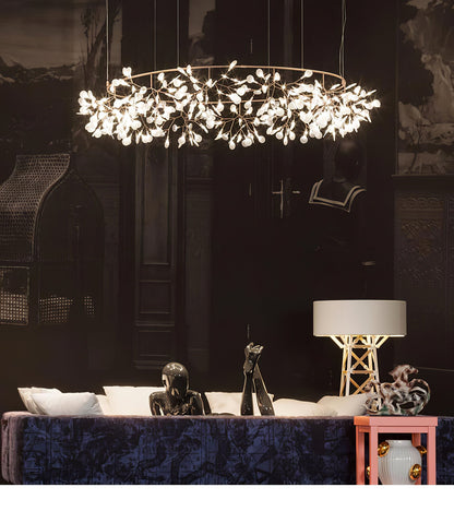 Rose Gold Firefly LED Chandelier - Dimmable, Energy-Efficient Lighting