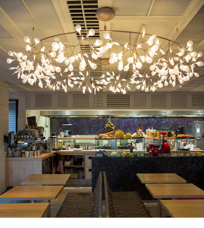 Rose Gold Firefly LED Chandelier - Dimmable, Energy-Efficient Lighting