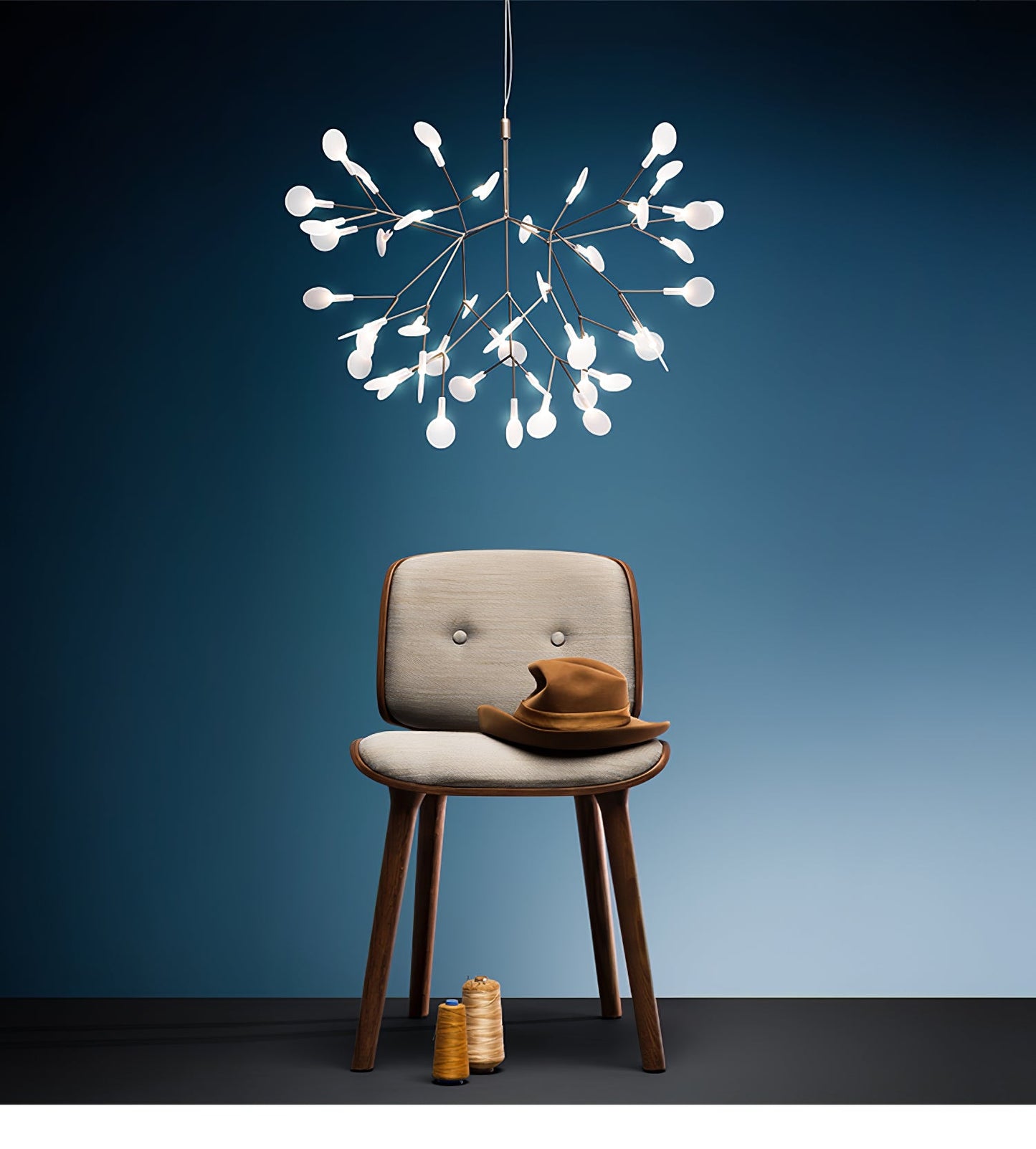 Rose Gold Firefly LED Chandelier - Dimmable, Energy-Efficient Lighting
