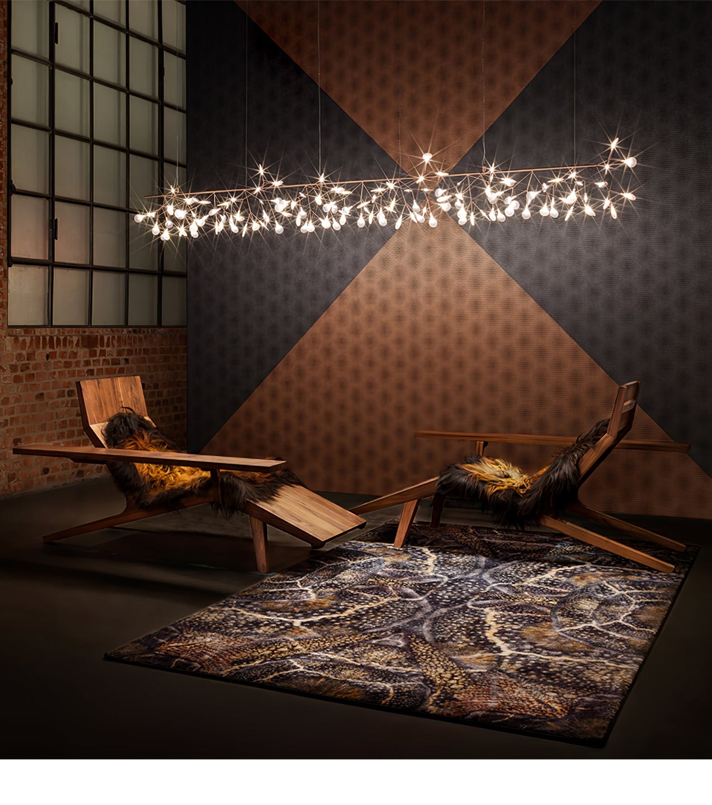 Rose Gold Firefly LED Chandelier - Dimmable, Energy-Efficient Lighting