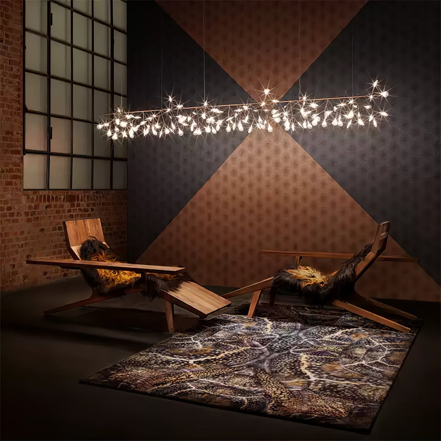 Rose Gold Firefly LED Chandelier - Dimmable, Energy-Efficient Lighting