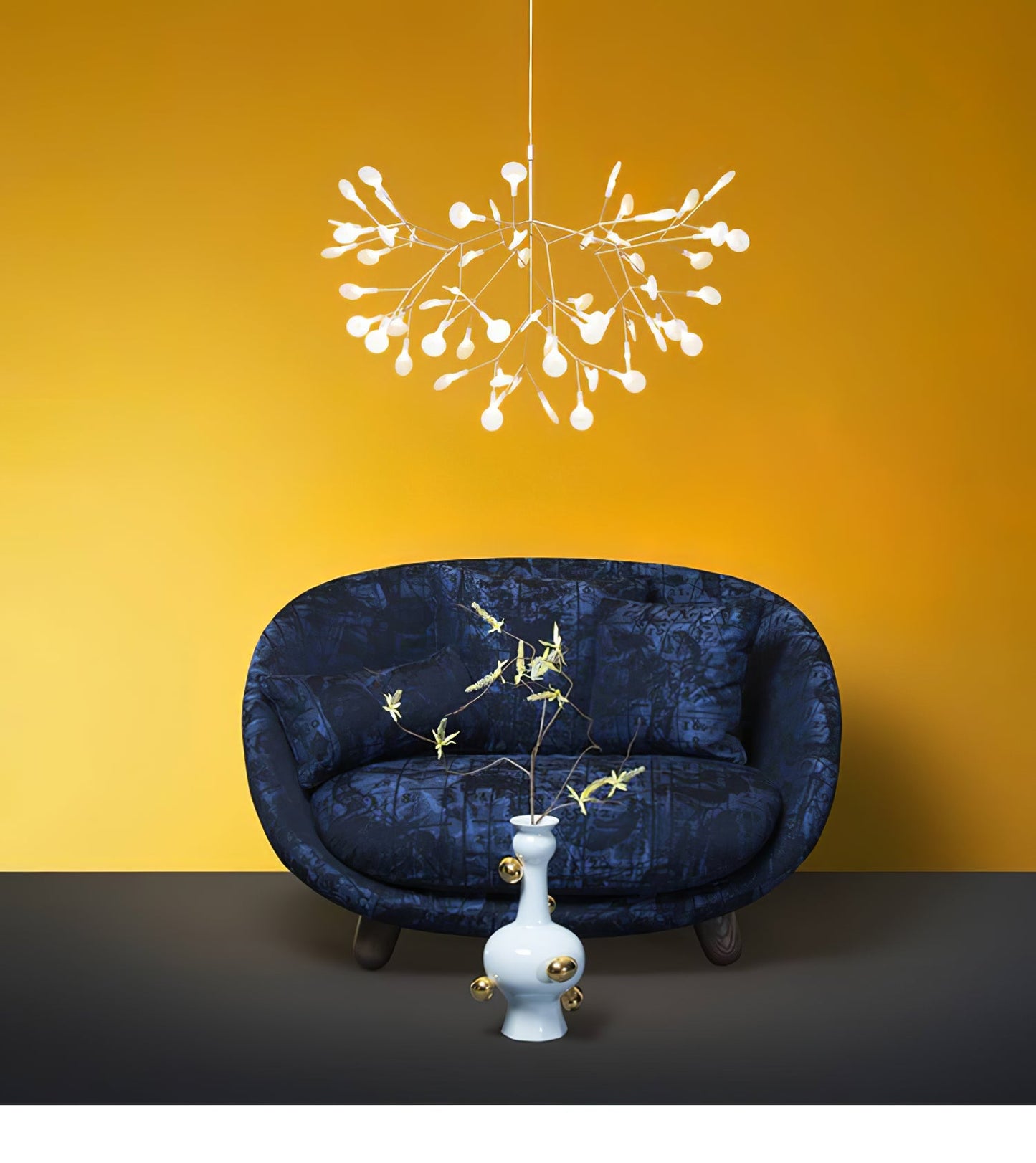 Rose Gold Firefly LED Chandelier - Dimmable, Energy-Efficient Lighting