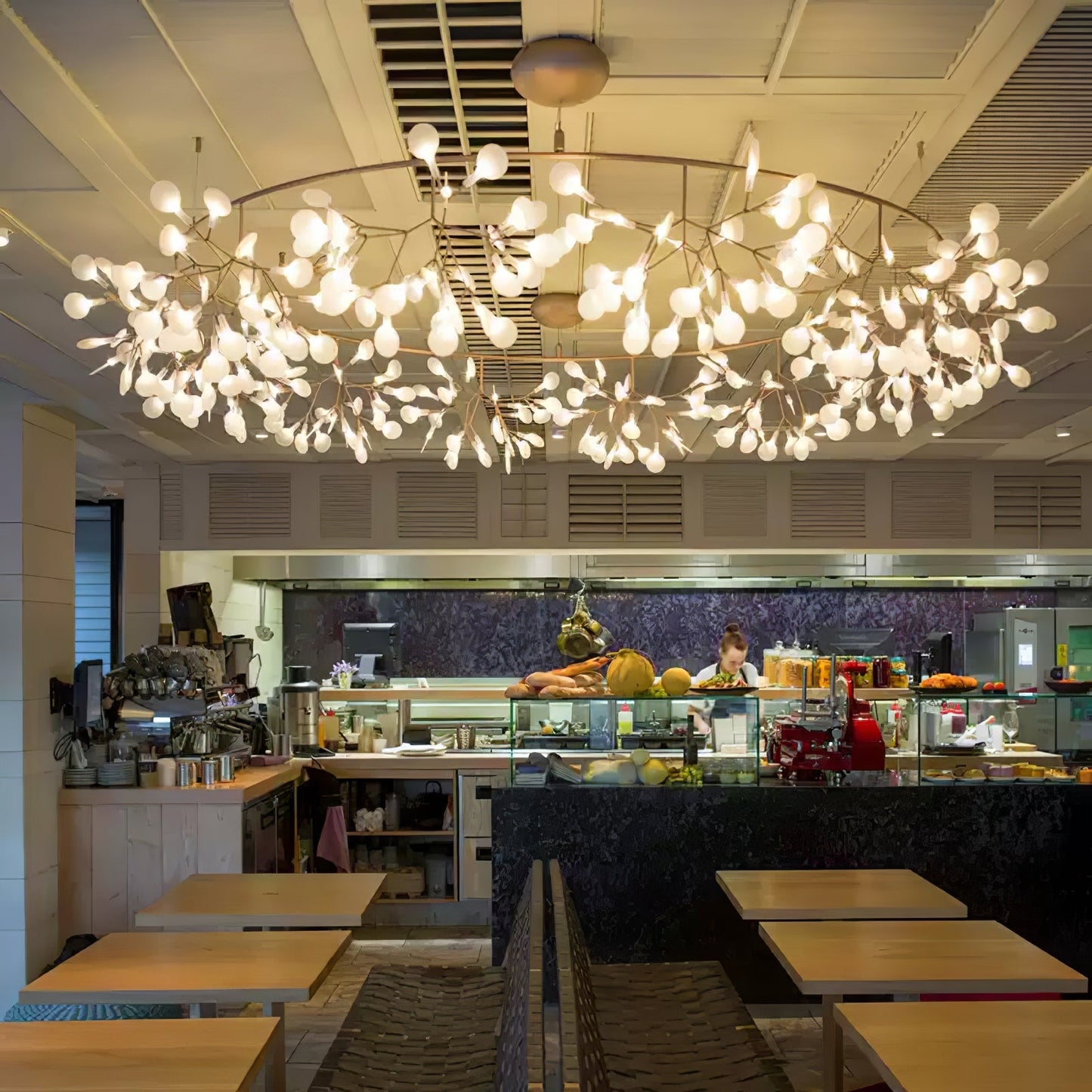 Rose Gold Firefly LED Chandelier - Dimmable, Energy-Efficient Lighting