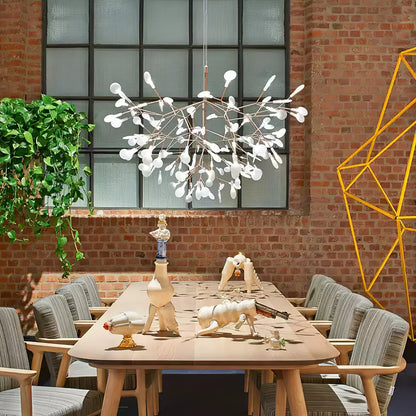 Rose Gold Firefly LED Chandelier - Dimmable, Energy-Efficient Lighting