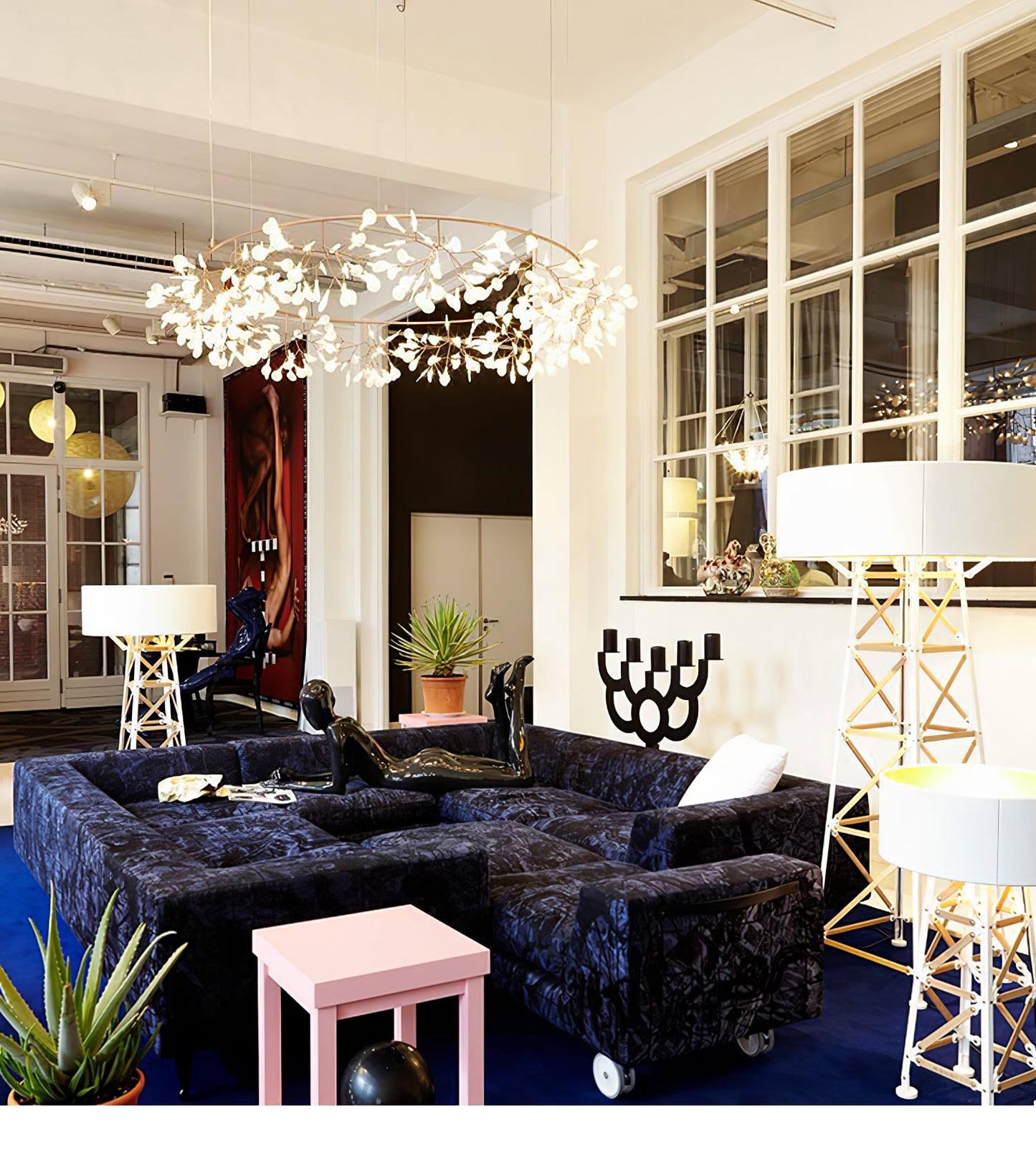 Rose Gold Firefly LED Chandelier - Dimmable, Energy-Efficient Lighting