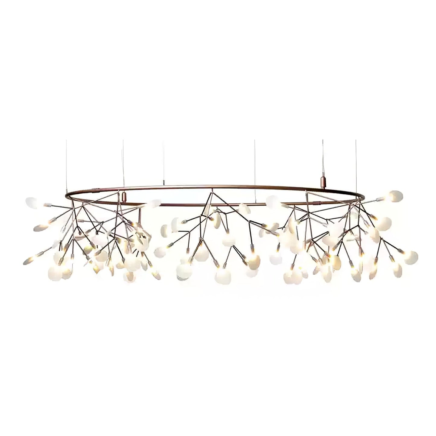 Rose Gold Firefly LED Chandelier - Dimmable, Energy-Efficient Lighting