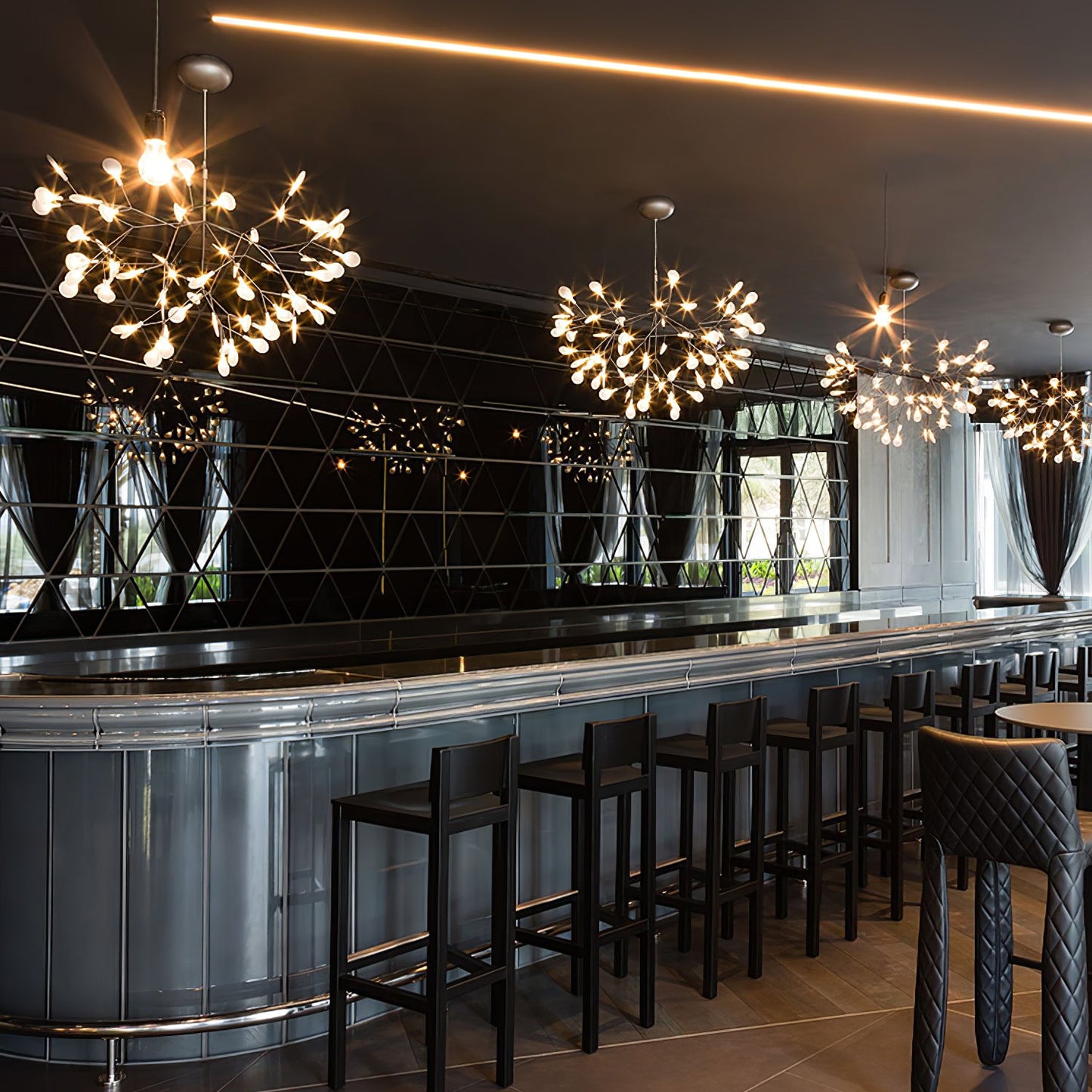 Rose Gold Firefly LED Chandelier - Dimmable, Energy-Efficient Lighting