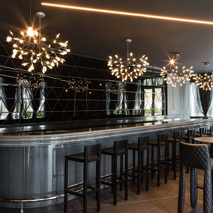 Rose Gold Firefly LED Chandelier - Dimmable, Energy-Efficient Lighting