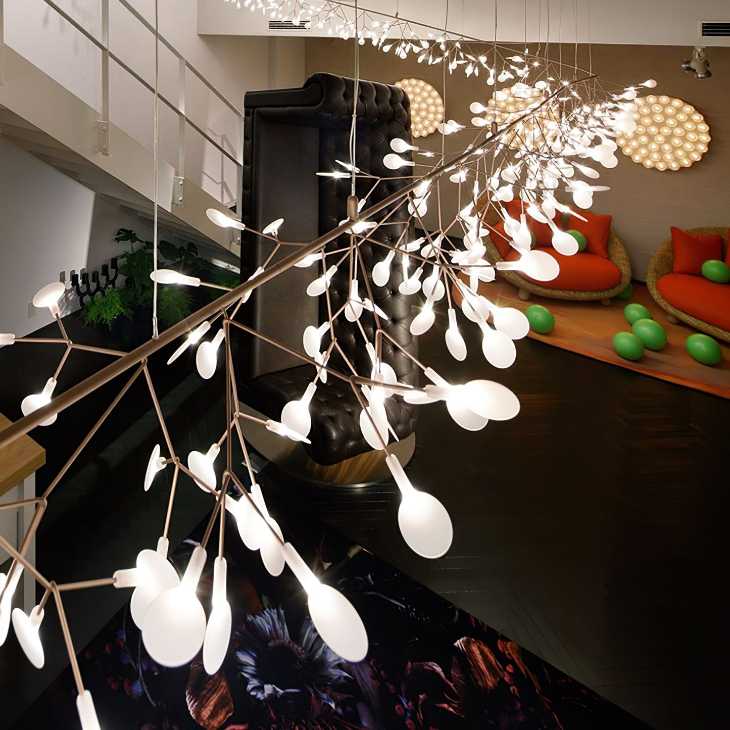 Rose Gold Firefly LED Chandelier - Dimmable, Energy-Efficient Lighting