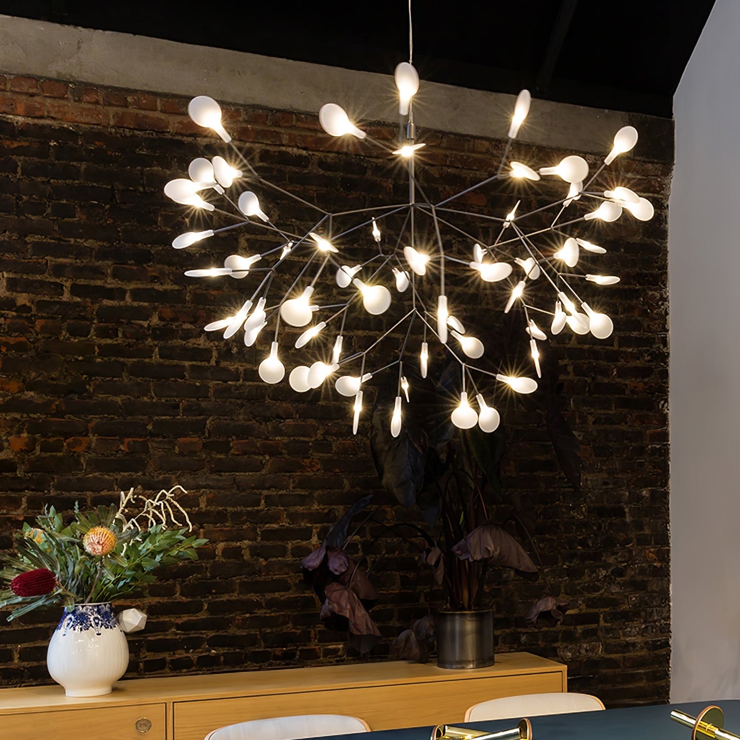 Rose Gold Firefly LED Chandelier - Dimmable, Energy-Efficient Lighting