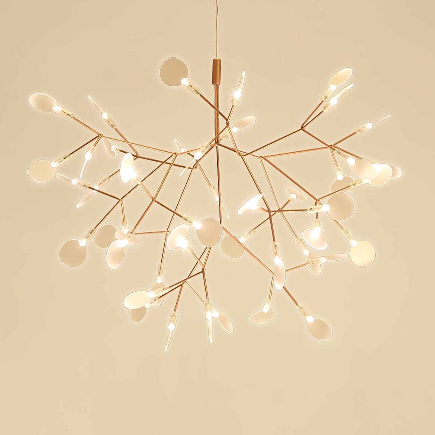 Rose Gold Firefly LED Chandelier - Dimmable, Energy-Efficient Lighting