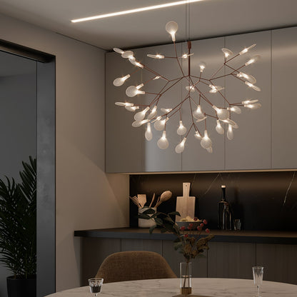 Rose Gold Firefly LED Chandelier - Dimmable, Energy-Efficient Lighting