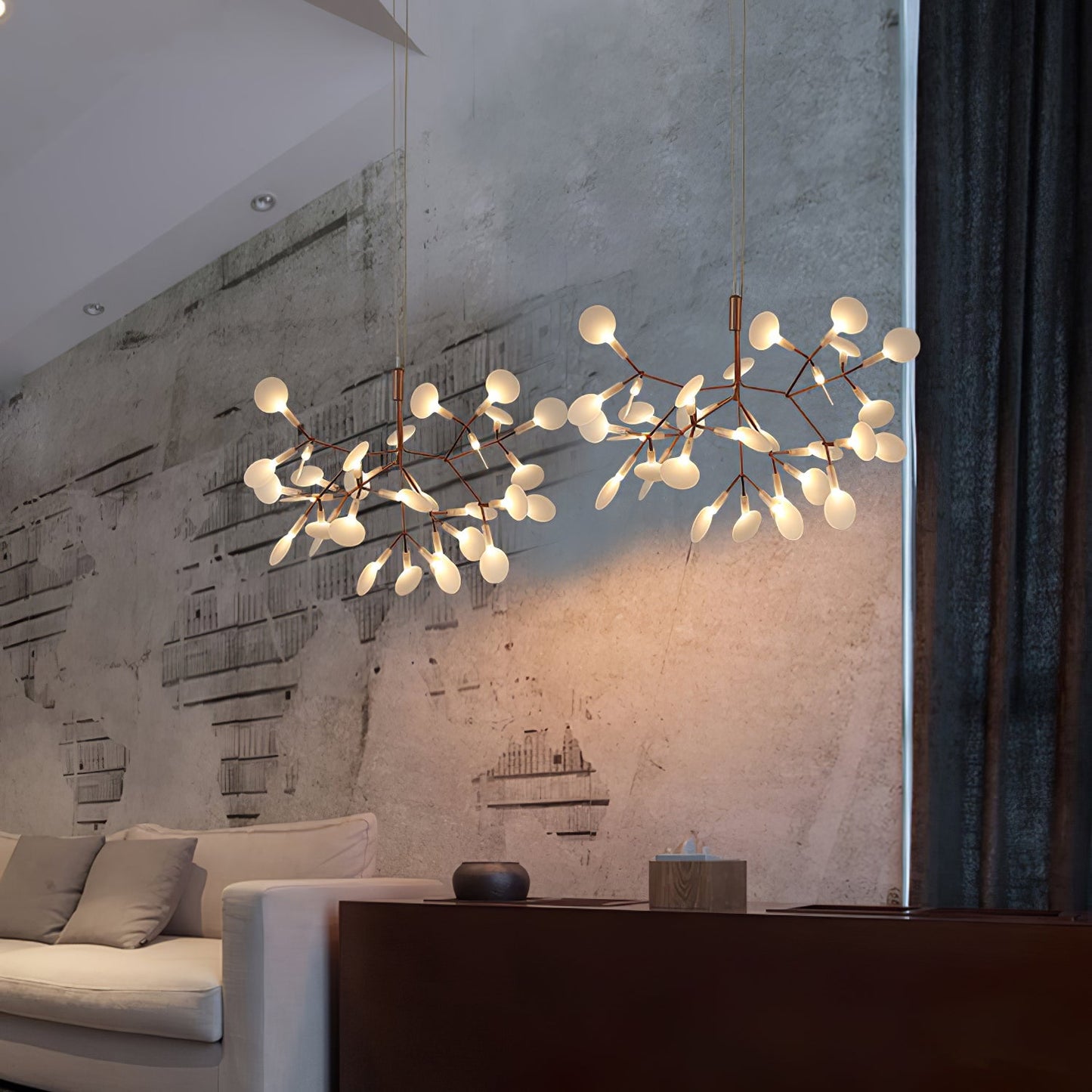 Rose Gold Firefly LED Chandelier - Dimmable, Energy-Efficient Lighting