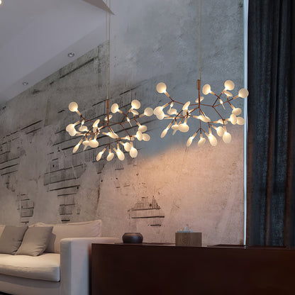 Rose Gold Firefly LED Chandelier - Dimmable, Energy-Efficient Lighting