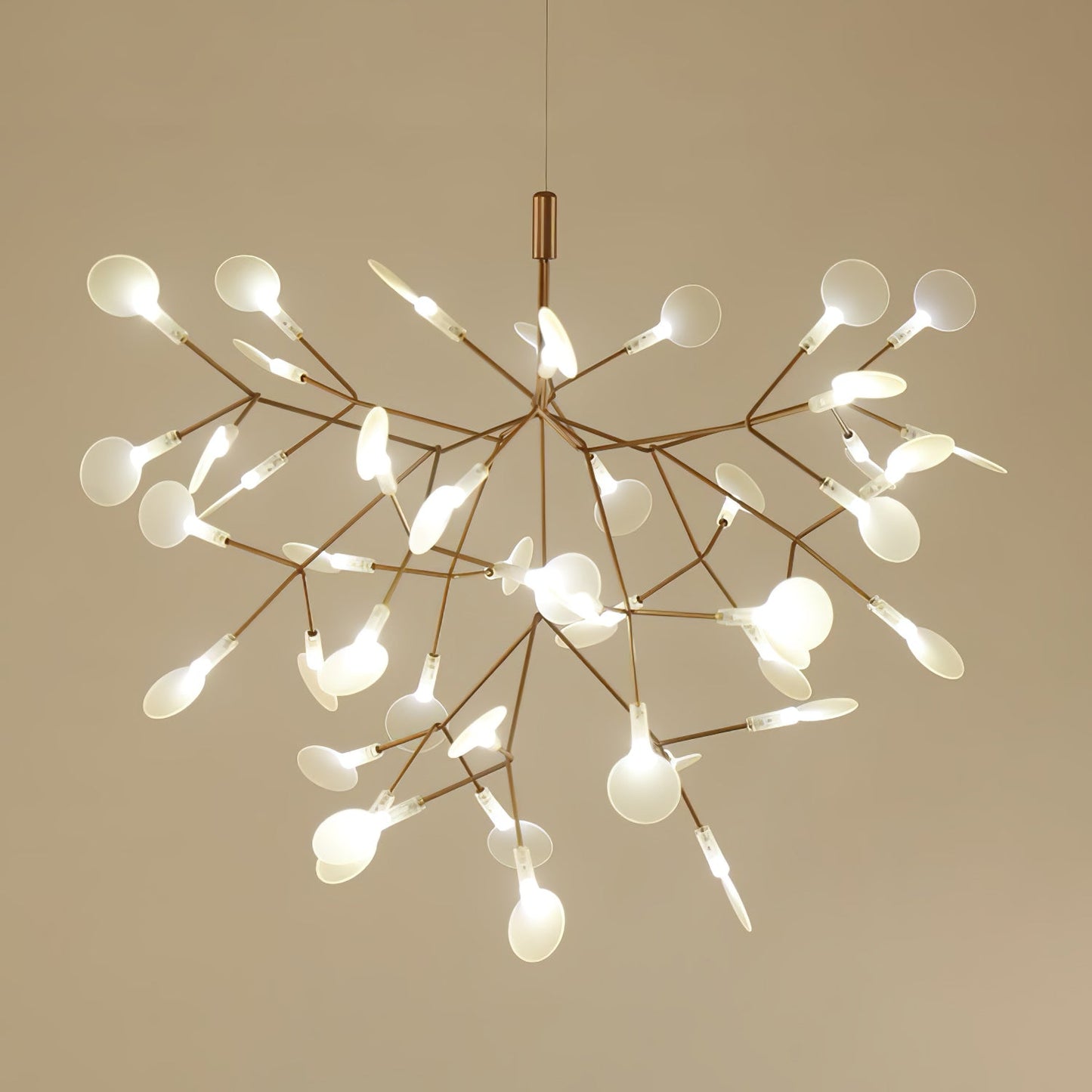 Rose Gold Firefly LED Chandelier - Dimmable, Energy-Efficient Lighting
