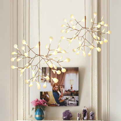 Rose Gold Firefly LED Chandelier - Dimmable, Energy-Efficient Lighting