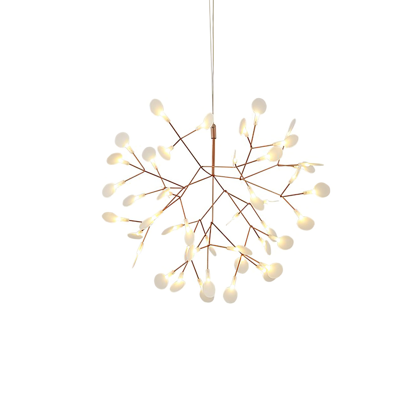 Rose Gold Firefly LED Chandelier - Dimmable, Energy-Efficient Lighting