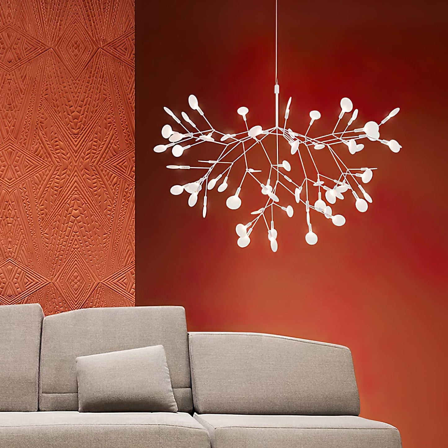 Rose Gold Firefly LED Chandelier - Dimmable, Energy-Efficient Lighting
