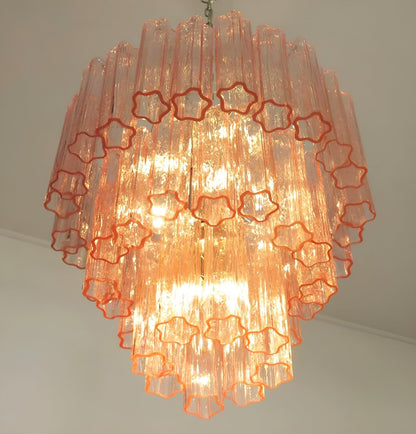 Elegant Rose Tubes Glass Chandelier with Adjustable Height & LED Compa