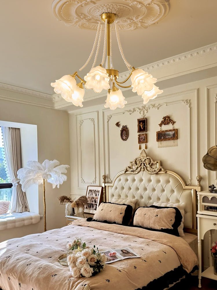 Rosemarie Bloom Crystal Chandelier - Elegant Design, Adjustable Height