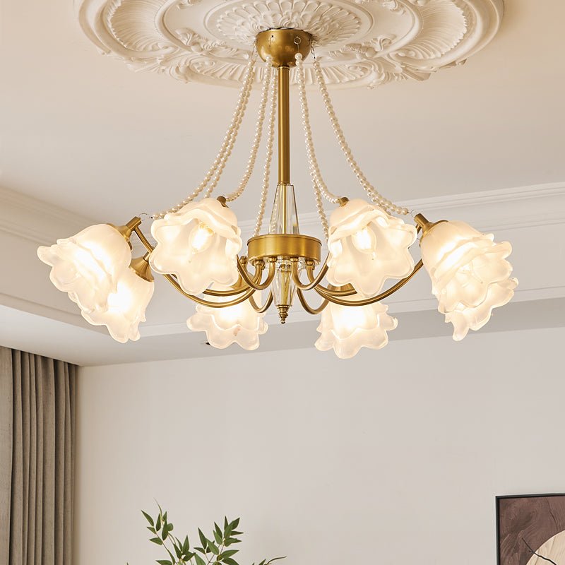 Rosemarie Bloom Crystal Chandelier - Elegant Design, Adjustable Height