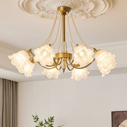 Rosemarie Bloom Crystal Chandelier - Elegant Design, Adjustable Height