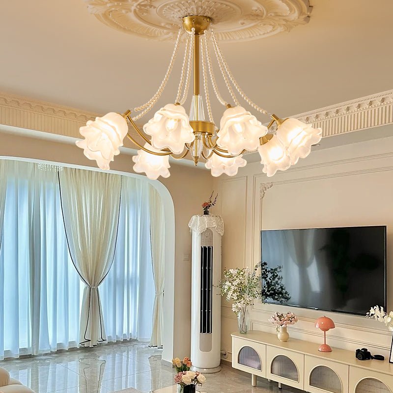 Rosemarie Bloom Crystal Chandelier - Elegant Design, Adjustable Height