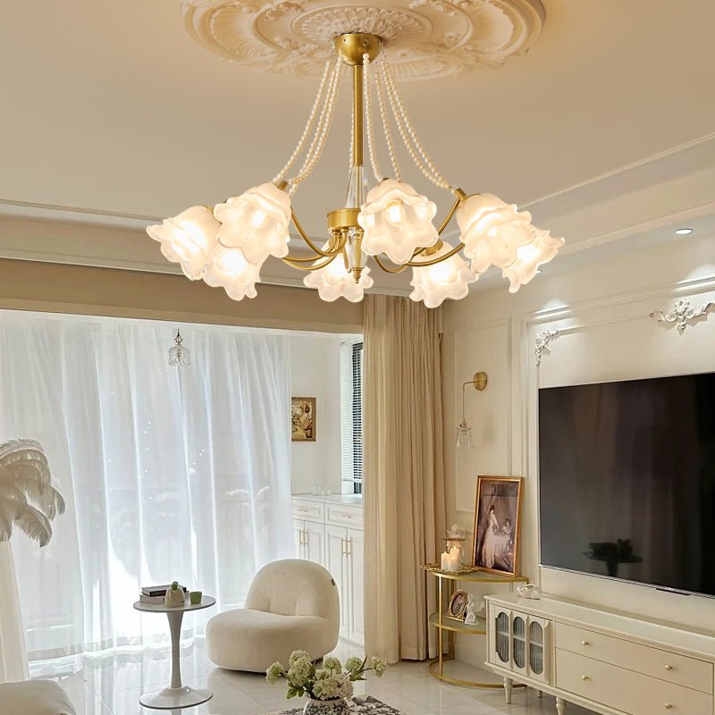 Rosemarie Bloom Crystal Chandelier - Elegant Design, Adjustable Height