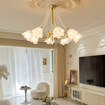 Rosemarie Bloom Crystal Chandelier - Elegant Design, Adjustable Height