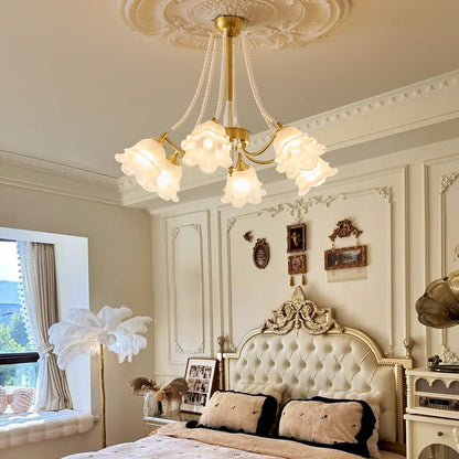 Rosemarie Bloom Crystal Chandelier - Elegant Design, Adjustable Height