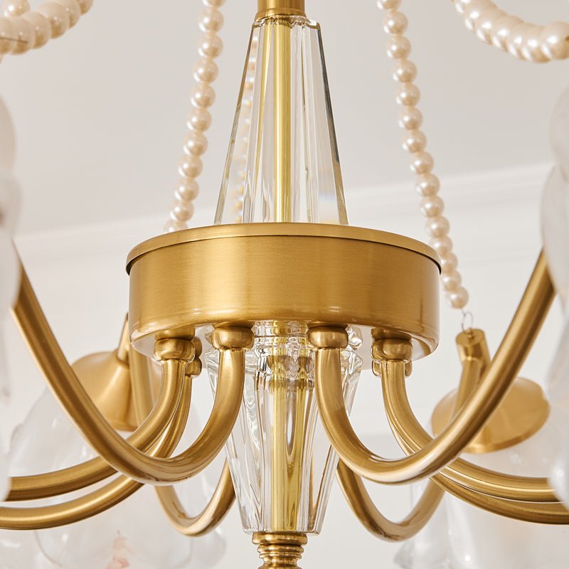 Rosemarie Bloom Crystal Chandelier - Elegant Design, Adjustable Height
