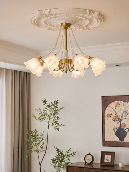 Rosemarie Bloom Crystal Chandelier - Elegant Design, Adjustable Height