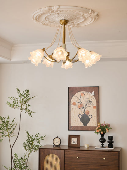 Rosemarie Bloom Crystal Chandelier - Elegant Design, Adjustable Height