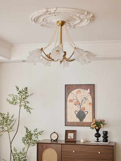 Rosemarie Bloom Crystal Chandelier - Elegant Design, Adjustable Height