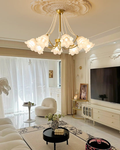 Rosemarie Bloom Crystal Chandelier - Elegant Design, Adjustable Height