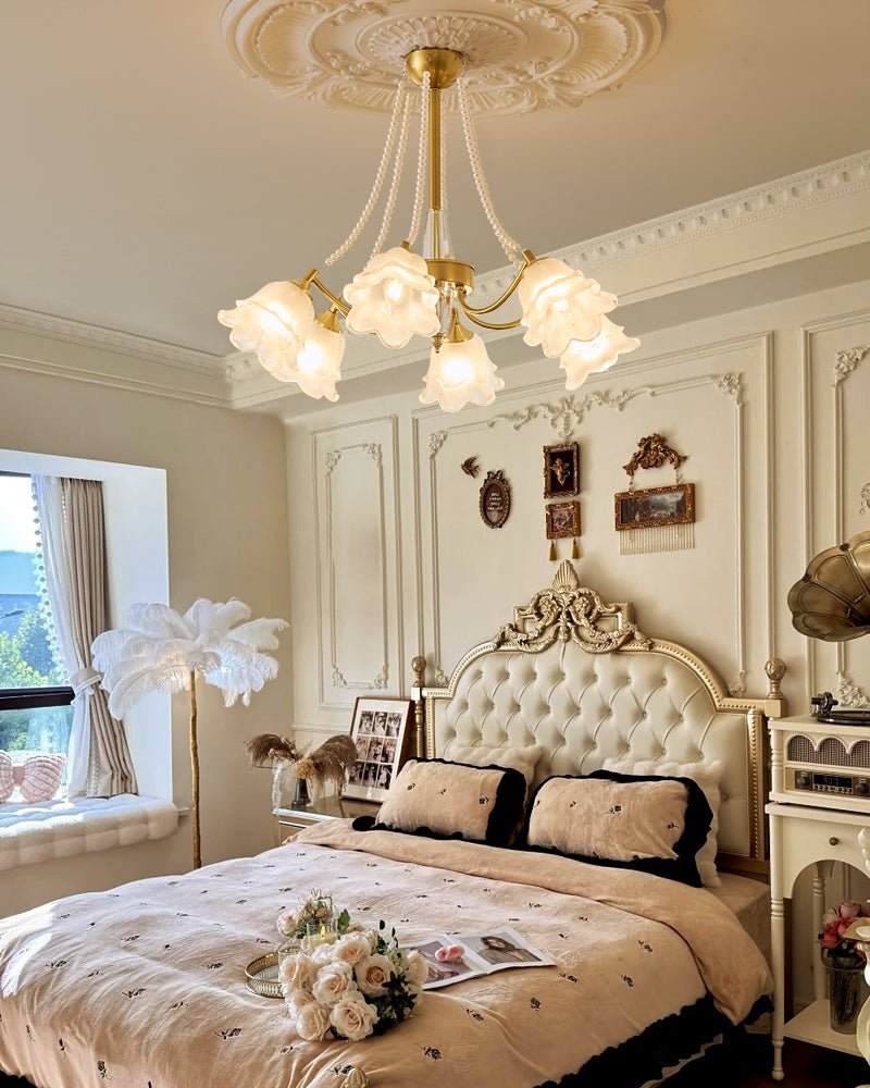 Rosemarie Bloom Crystal Chandelier - Elegant Design, Adjustable Height