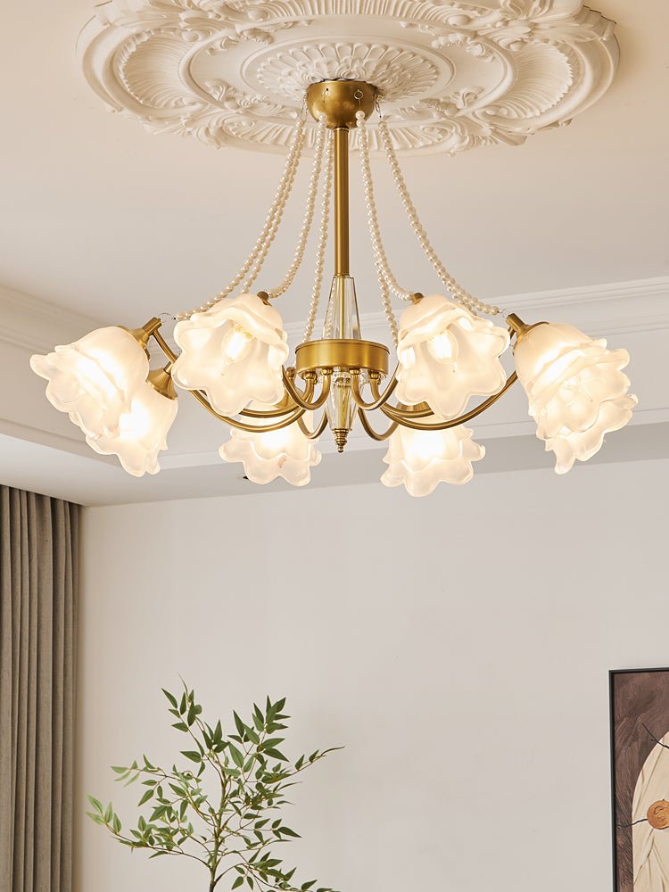 Rosemarie Bloom Crystal Chandelier - Elegant Design, Adjustable Height