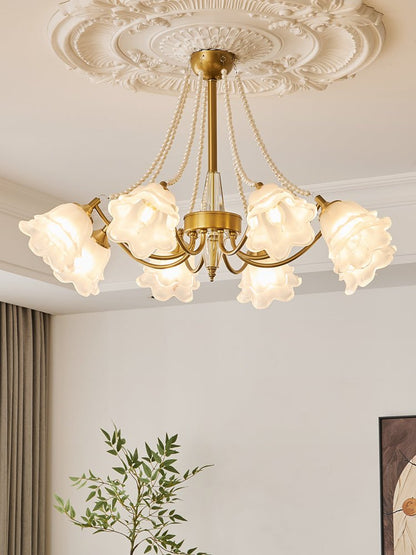 Rosemarie Bloom Crystal Chandelier - Elegant Design, Adjustable Height