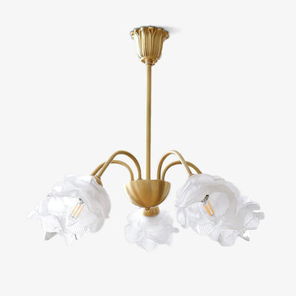 Elegant Roses Chandelier - Adjustable Height & Dimmable Lighting
