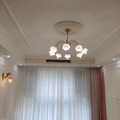 Elegant Roses Chandelier - Adjustable Height & Dimmable Lighting