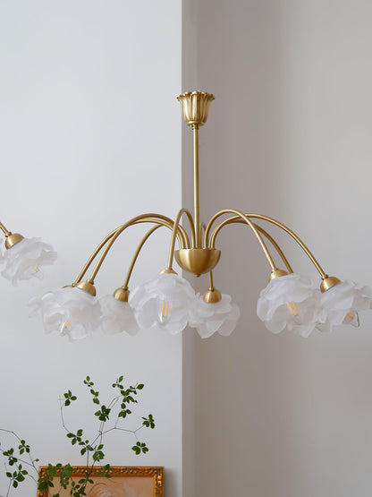 Elegant Roses Chandelier - Adjustable Height & Dimmable Lighting
