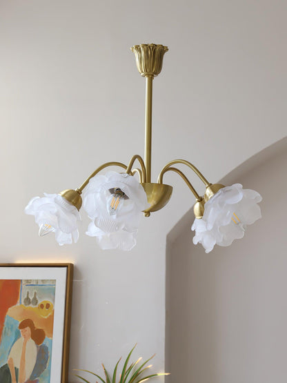 Elegant Roses Chandelier - Adjustable Height & Dimmable Lighting