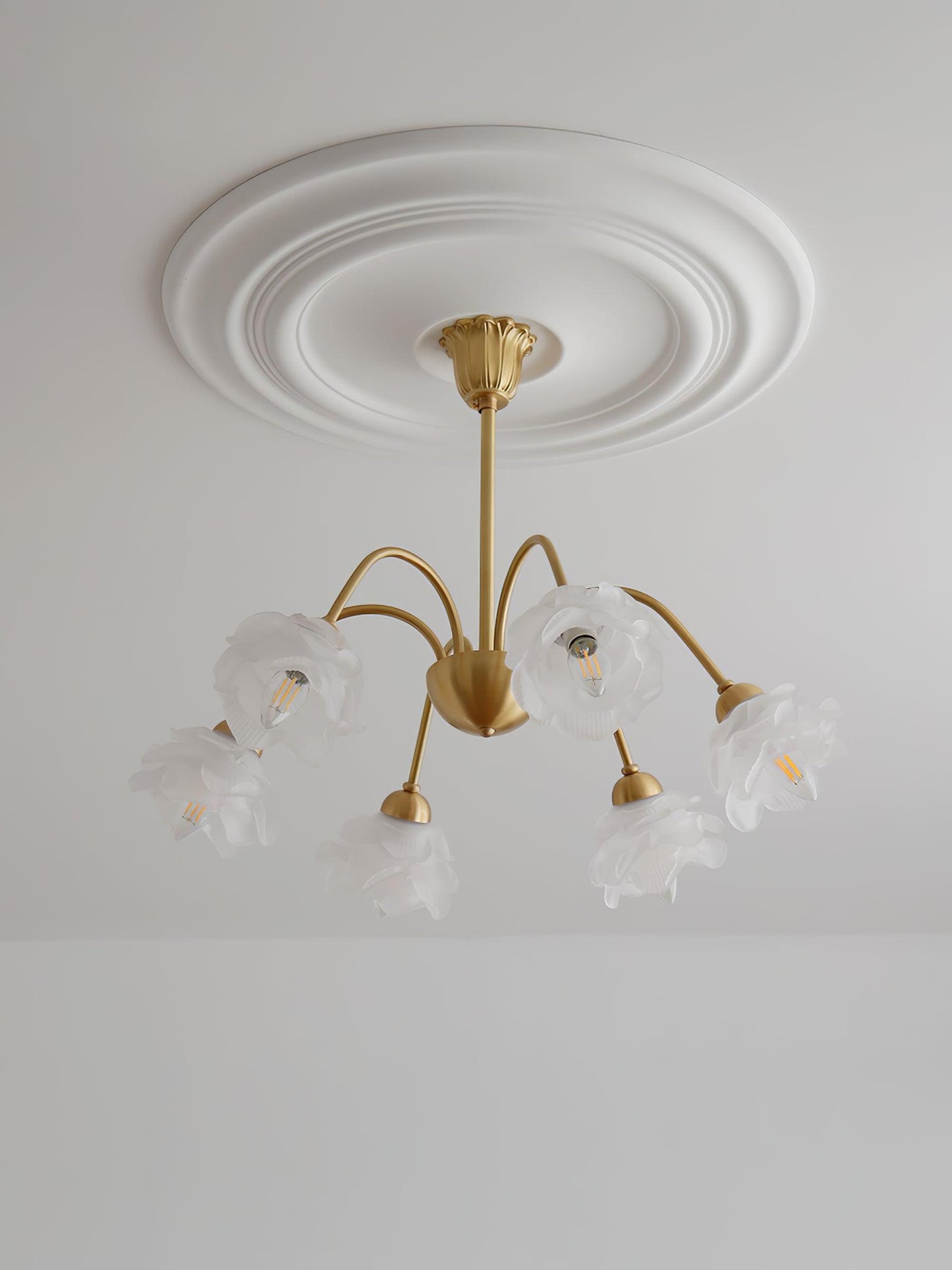 Elegant Roses Chandelier - Adjustable Height & Dimmable Lighting