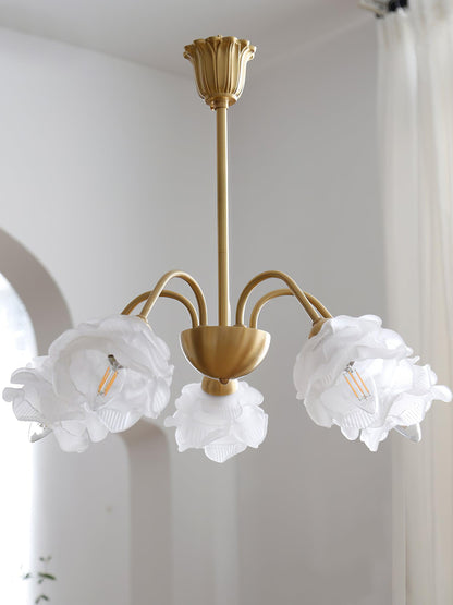 Elegant Roses Chandelier - Adjustable Height & Dimmable Lighting
