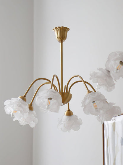Elegant Roses Chandelier - Adjustable Height & Dimmable Lighting