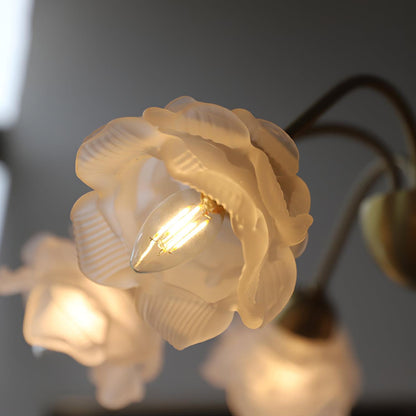 Elegant Roses Chandelier - Adjustable Height & Dimmable Lighting